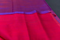 Dazzling Ombre Silk Cotton Saree in Purple and Red