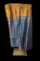 Classic Dual-Tone Grey Silk Cotton Saree with Golden Pallu