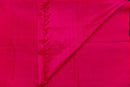 Luminous Bright Pink Silk Cotton Saree with Zari Motifs