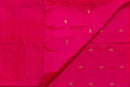 Luminous Bright Pink Silk Cotton Saree with Zari Motifs
