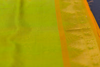 Dazzling Green Silk Cotton Saree with Mustard-Yellow Pallu