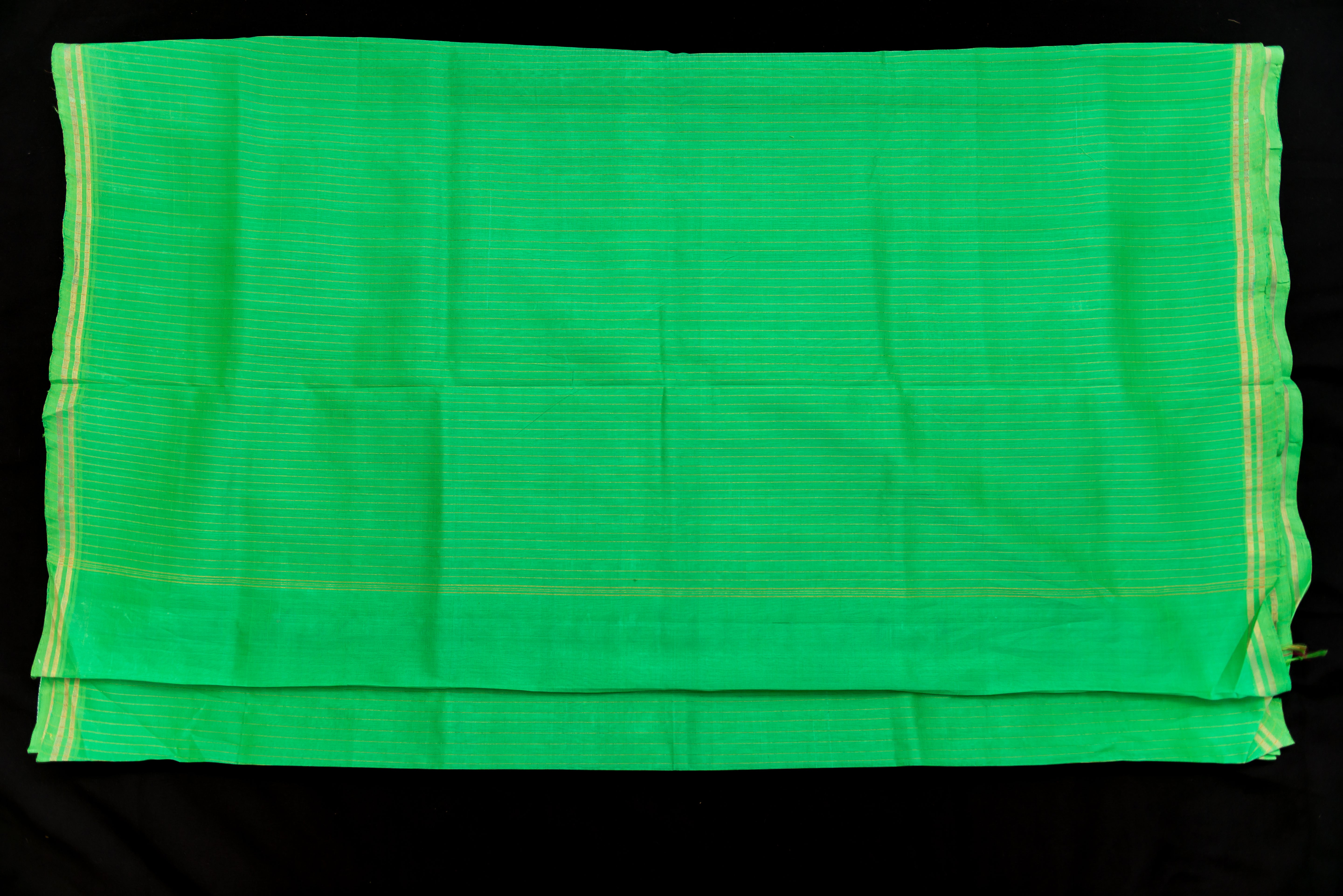 Luminous Electric Green Silk Cotton Saree with Zari Motifs