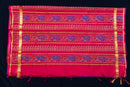Vibrant Royal Blue Silk Cotton Saree with Red Blockprint Pallu