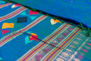 Artistic Teal Silk Cotton Saree with Bomkai Pallu
