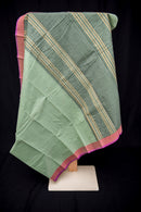 Serene Sage Green Kanchi Cotton Threadwork Saree