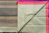 Serene Sage Green Kanchi Cotton Threadwork Saree