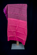 Bright Pink Kanchi Cotton Threadwork Saree