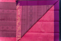 Bright Pink Kanchi Cotton Threadwork Saree
