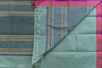 Serene Sage Green Kanchi Cotton Threadwork Saree