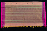 Rose Pink Kanchi Cotton Threadwork Saree with Intricate Weave
