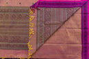Rose Pink Kanchi Cotton Threadwork Saree with Intricate Weave