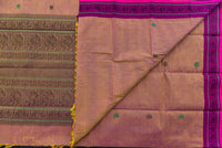 Rose Pink Kanchi Cotton Threadwork Saree with Intricate Weave