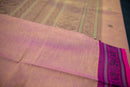 Rose Pink Kanchi Cotton Threadwork Saree with Intricate Weave