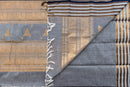 Sophisticated Charcoal Grey Kanchi Cotton Saree with Antique Gold Zari