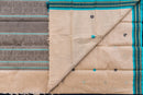 Elegant Beige Kanchi Cotton Threadwork Saree with Aqua and Black Accents
