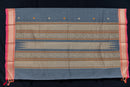 Sophisticated Ash Grey Kanchi Cotton Saree with Threadwork Pallu