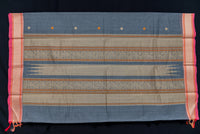Sophisticated Ash Grey Kanchi Cotton Saree with Threadwork Pallu