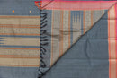 Sophisticated Ash Grey Kanchi Cotton Saree with Threadwork Pallu