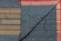 Sophisticated Ash Grey Kanchi Cotton Saree with Threadwork Pallu