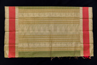 Elegant Olive Green Kanchi Cotton Saree with Threadwork Pallu