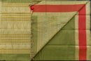 Elegant Olive Green Kanchi Cotton Saree with Threadwork Pallu