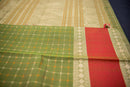 Elegant Olive Green Kanchi Cotton Saree with Threadwork Pallu