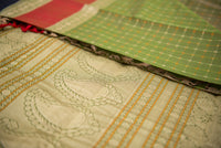 Elegant Olive Green Kanchi Cotton Saree with Threadwork Pallu