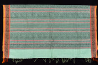 Serene Aqua Green Kanchi Cotton Saree with Threadwork Pallu