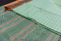 Serene Aqua Green Kanchi Cotton Saree with Threadwork Pallu