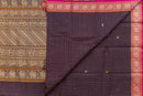 Royal Deep Purple Kanchi Cotton Saree with Antique Gold Pallu