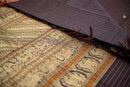 Royal Deep Purple Kanchi Cotton Saree with Antique Gold Pallu