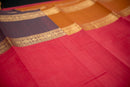 Bright Pink Kanchi Cotton Saree with Grand Zari Pallu