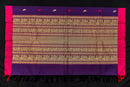 Royal Purple Cotton Saree with Antique Threadwork Pallu