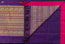 Royal Purple Cotton Saree with Antique Threadwork Pallu