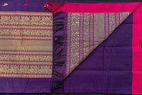 Royal Purple Cotton Saree with Antique Threadwork Pallu