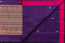 Royal Purple Cotton Saree with Antique Threadwork Pallu