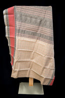 Sophisticated Ash Grey Kanchi Cotton Saree with Rani Pink Accents