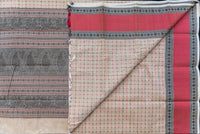 Sophisticated Ash Grey Kanchi Cotton Saree with Rani Pink Accents