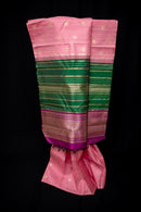 Luminous Rose Pink Pure Silk Saree with Double Pallu