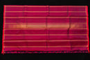 Deep Maroon Pure Silk Saree with Gold Zari Stripes
