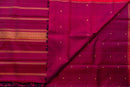 Deep Maroon Pure Silk Saree with Gold Zari Stripes