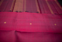 Deep Maroon Pure Silk Saree with Gold Zari Stripes