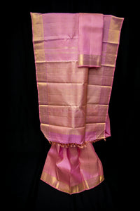 Luminous Rose Pink Pure Silk Vairaoosi Saree