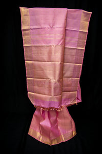Luminous Rose Pink Pure Silk Vairaoosi Saree
