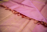 Luminous Rose Pink Pure Silk Vairaoosi Saree