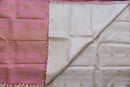 Serene Ivory Pure Silk Saree with Rose Pink and Gold Pallu