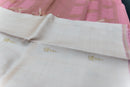 Serene Ivory Pure Silk Saree with Rose Pink and Gold Pallu