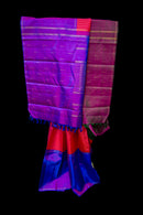 Dazzling Dual-Tone Mubbagam Pure Silk Saree in Purple and Pink