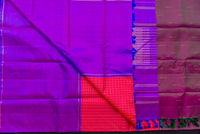 Dazzling Dual-Tone Mubbagam Pure Silk Saree in Purple and Pink
