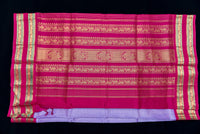 Royal Lavender and Red Vairaoosi Silk Cotton Saree